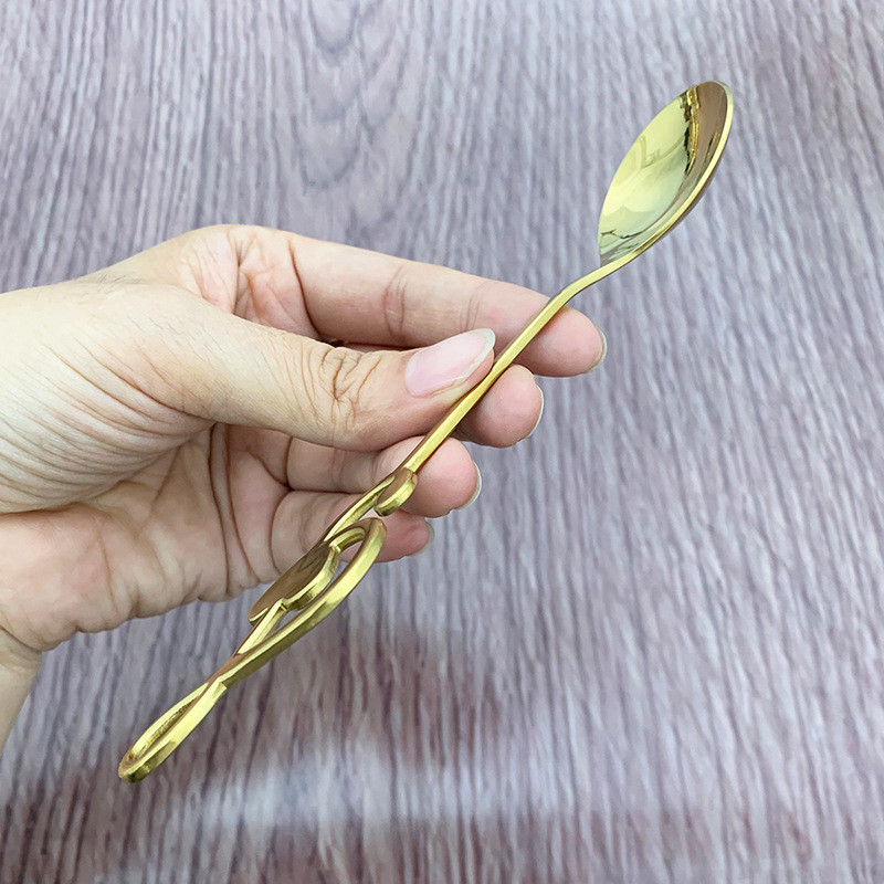 Thìa ăn sáng hình trái tim bằng inox, dùng cho món tráng miệng, gia đình và nhà hàng