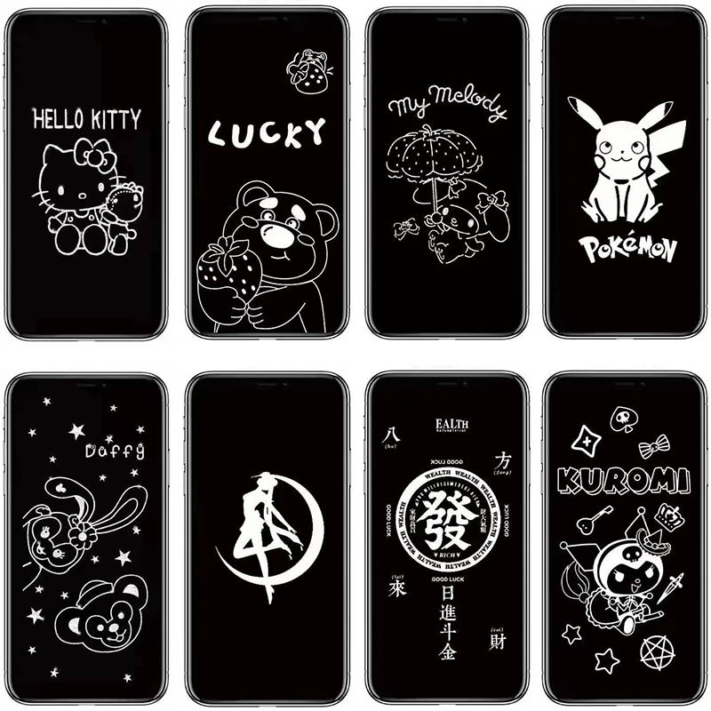 Dành cho iPhone 17 16 15 Pro max plus Bảo hiểm toàn diện Bảo vệ màn hình Hoạt hình 6D Shadow Trong suốt Full Cover Kính cường lực 15Pro 15Promax 15Plus 16Promax 16Plus 17Pro 17Promax
