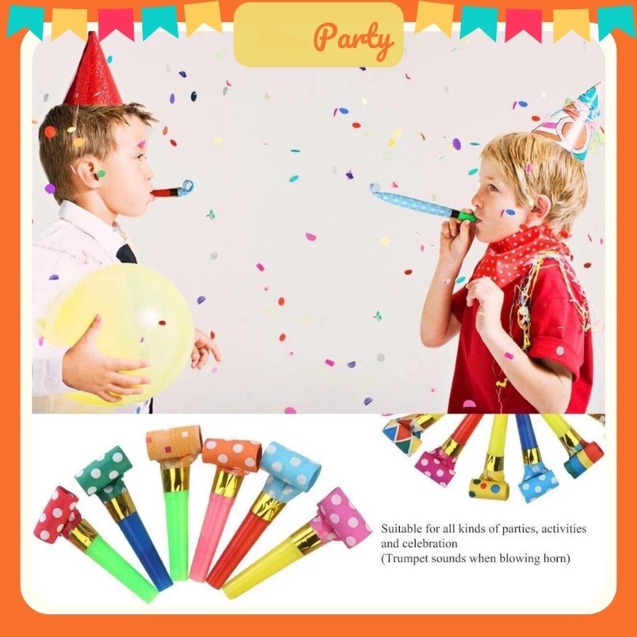 Kèn lưỡi tò te cho bé vui chơi sinh nhật happy birthday lễ tiệc nhiều màu sắc - FE123