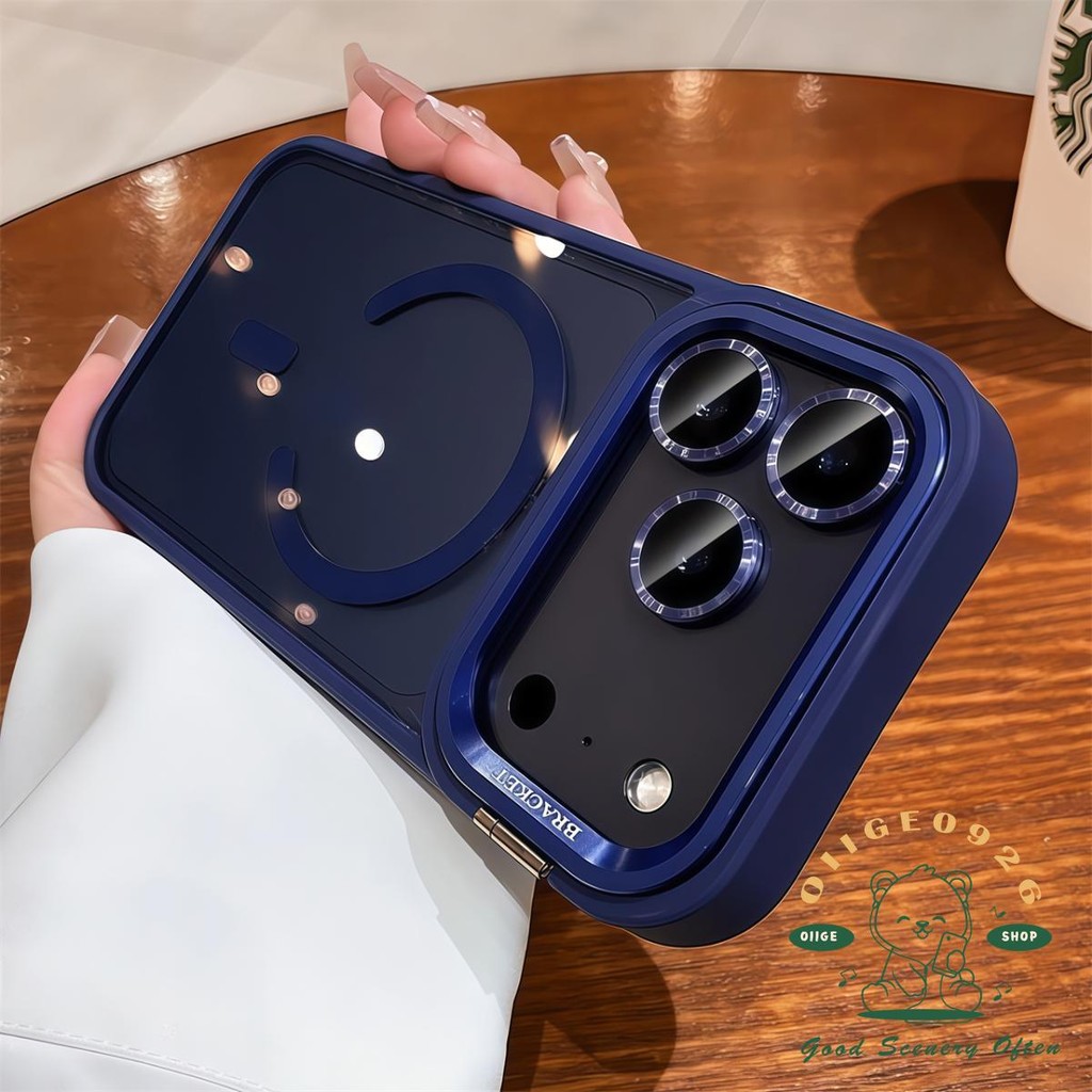【 Ốp lưng iPhone17 】 Giá đỡ ống kính dạng lỏng màu cam Vỏ điện thoại từ tính iphone17 Pro Max 16 15 14 13 12 cho vỏ iPhone Vỏ mềm silicon TPU chống sốc