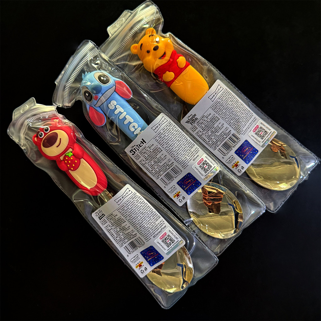 Disney Disney Silicone Đầu Thìa Nĩa Inox Trẻ Em Thìa Nĩa Trái Cây Nĩa Ăn Thìa 25.10.14