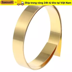 Tấm giấy bạc kim loại ESSENCEH, Cuộn tấm đồng thau màu vàng 1000mm x10mm, Dây phim vàng cắt miễn phí Gia công kim loại thủ công