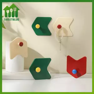 SWEET 3 Móc Dính Không Khoan Trong Suốt Móc Treo Tường Mạnh Mẽ Giữ Miếng Bọt Biển Giá Đỡ Món Ăn Mũ Trang Trí Chìa Khóa Bapa Móc Treo Phòng Tắm n
