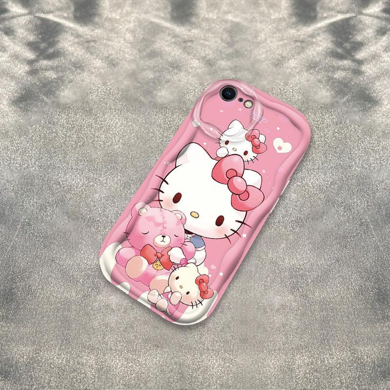 Ốp Silicon Hoạt Hình Cho iPhone 6 6S 6 Plus 6S Plus 7 8 Plus SE 2020 Vỏ Điện Thoại Mềm 3D TPU Kitty Sinh Viên Ốp Lưng Chống Sốc