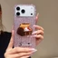 Thích hợp cho Apple 17PM Vỏ điện thoại DIY Luxury Full Diamond 16pm Vỏ bảo vệ Kim cương cao cấp 17pro Mèo con ba chiều