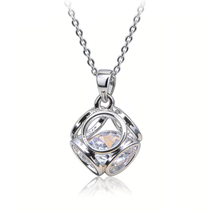 Shuling Nữ Dainty Vuông Cube Mặt Dây Chuyền Vòng Cổ Choker