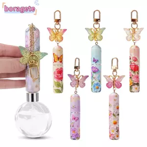 Bình Nước Hoa Mini BORAGETE, Bình Xịt Có Thể Đổ Lại 5ml, Bướm Di Động Chống Rò Rỉ Có Vòng Chìa Khóa Hộp Đựng Mỹ Phẩm Lỏng Cho Nữ Bé Gái