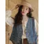Thiết kế áo khoác Denim cổ điển thêu cảm giác được xếp lớp phù hợp với áo ghi lê