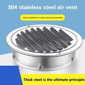 VFZ 70 / 80 / 100 / 120 / 150MM Lưới tản nhiệt thông hơi bằng thép không gỉ tròn Bảo vệ côn trùng Nhà ngoại thất Tường Công cụ thông gió OTE