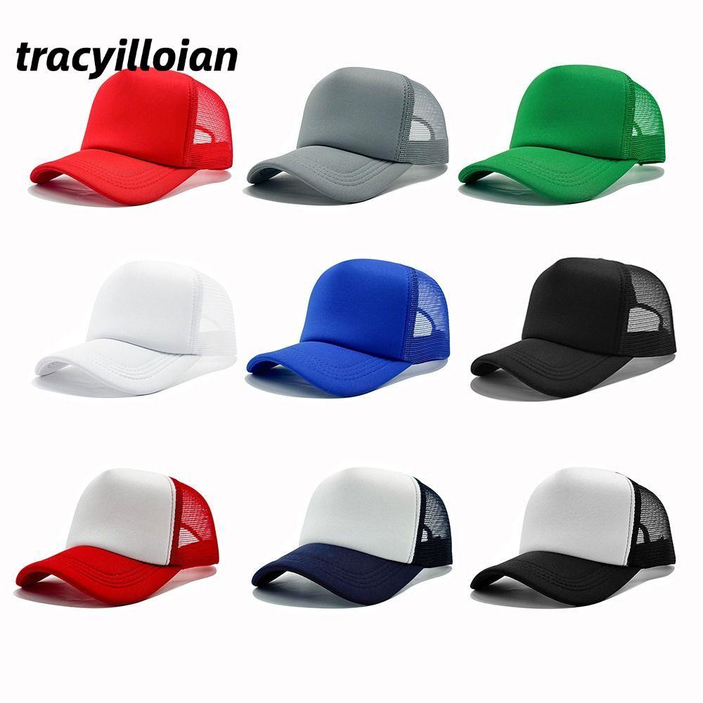 Mũ Snapback TRACELIOIAN, Mũ bóng chày lưới thoáng khí, Mũ quảng cáo màu trơn có thể điều chỉnh thông thường