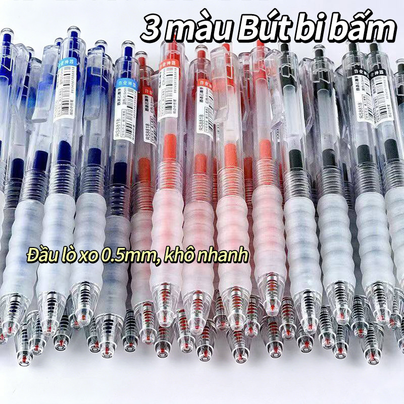 Bút gel ngòi 0.5mm mực đen xanh đỏ đều nét chữ đẹp viết trơn nhanh khô không lem giá tốt