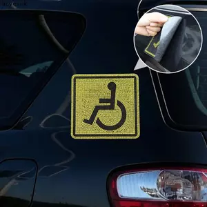 Decal biểu tượng di động LACYESUK, Dễ dàng áp dụng Decal họa tiết xe lăn dát kim cương giả tự dính mạnh mẽ, Vinyl chống thấm nước cao cấp ở lại trang trí bên ngoài thân xe chắc chắn