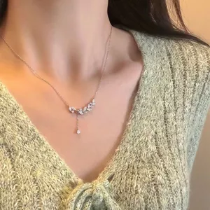 Lá Lúa Mì Tai Vòng Cổ Phong Cách Mới ins Ánh Sáng Sang Trọng Niche Cao Cấp Xương Đòn Dây Chuyền Tanabata Quà Tặng Cho Bạn Gái Bạn Gái Nữ 26.3.22