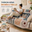 Chăn dã ngoại hình mèo may mắn, chăn đi biển, chăn sofa, giặt máy, thích hợp cho du lịch, cắm trại và chụp ảnh