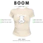 BOOM Áo Baby Tee Nữ Cotton Ôm Body-Áo Thun Ngắn Tay Y2K In Hình PhongCách Mùa Hè, Cổ Tròn Hàng Đầucách hàn quốc phong290