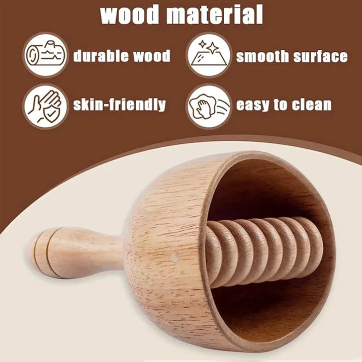 1 Chiếc Gỗ Trị Liệu Massage Cốc Có Con Lăn Cầm Tay Bằng Gỗ Massage Cup Con Lăn Máy Mát Xa Gỗ Cốc Trị Liệu Kinh Tuyến Massage Dụng Cụ