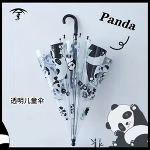 🔥deco chụp ảnh siêu đẹp ins style Fat Dun Big Panda Dù Trong Suốt Bán Tự Động Tay Cầm Dài Ô Trường Tiểu Học Học Cô Gái Bé Kindergar