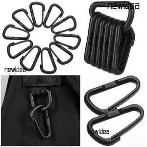 NEWIDEA 10 / 20 Chiếc D Carabiner Nhựa Đen Nylon Packback Khóa Móc Khóa