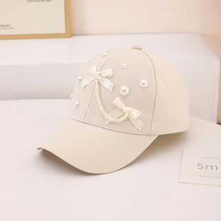 Mũ lưỡi trai bé gái - mũ ngọc trai nơ dễ thương  chống nắng mùa hè  thoáng khí nhanh khô Hàn Quốc