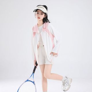 Áo khoác chống nắng trẻ em mỏng nhẹ có mũ – áo UV unisex bé trai bé gái phong cách thể thao