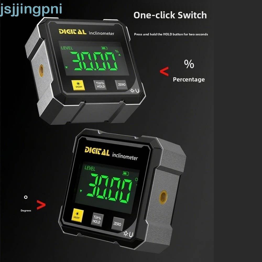 Máy đo góc hiển thị JSJING, Máy đo góc đo độ chính xác bốn mặt, Máy đo góc hiển thị kỹ thuật số nhỏ gọn 360 độ Laser cấp điện tử