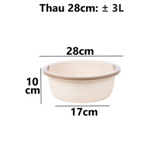 Thau chậu viền Nhật nhựa VIỆT NHẬT - Nhỏ, vừa, to - Tắm bé, lau nhà, giặt đồ - 2330/1/2/3/4