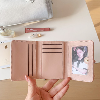 Sweet Bow Trang trí Ví nữ có thể gập lại Lưu trữ tiền giấy Ví tiền mặt đa chức năng