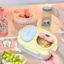 Hộp cơm trưa macaron dễ thương, phiên bản Hàn Quốc, màu trơn, phong cách nữ tính, hộp cơm trưa chia ngăn