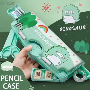Bút Chì TUYỆT VỜI, Hộp Bút Chì Phi Hành Gia Không Gian Hai Lớp, Di Động Đa Chức Năng Với Máy Mài Bút Chì Nhựa Văn Phòng Phẩm Người Tổ Chức Quà Tặng Học Sinh