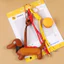 Mới pu Da Thời Trang Burger Dachshund Túi Cao Cấp Mặt Dây Chuyền Móc Khóa