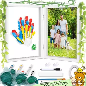 Bộ in tay gia đình, Thủ công DIY cho bé mới dành cho mẹ mới, Khung ảnh in tay, Quà tặng cho cha mẹ mới màu trắng