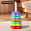 TMOY 1 Bộ Montessori Xoay Cầu Vồng Tháp Bé Staing Đồ Chơi Trẻ Em Phát Triển Kỹ Năng Vận Động Trò Chơi Quay Staing Đồ Chơi Quà Tặng Giáo Dục TMOY