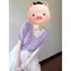 Tím Băng Lụa Dệt Kim Ngắn Tay Cổ Chữ V Áo Thun Nữ Mỏng Dopamine Ngắn Phong Cách Phương Tây Thẻ Eo Top 6.23