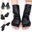 VVDZA Găng Tay Đen Gothic PU Mittens Gothic Punk Dress Up