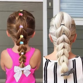 50 / 100 / 200 / 300 Dây buộc tóc đàn hồi cao nhiều màu - Dây buộc tóc đuôi ngựa cho bé gái