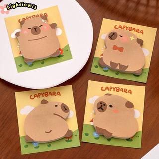 Highviewls Memo Pad, Văn phòng phẩm Phim hoạt hình Capybara Giấy dán, Quà tặng Đồ dùng học tập 30 tờ Danh sách việc cần làm tự dính