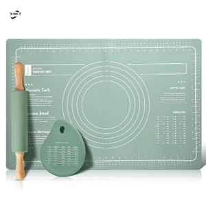 Bộ kẹp cán silicon cấp thực phẩm - Dụng cụ làm bánh bột dày có đệm nhào
