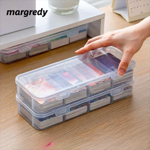 Hộp lưu trữ MARGREDY, Hộp trong suốt phân loại thẻ lưới 4, Hộp ngăn nhựa dung tích lớn bền bỉ Tổ chức dụng cụ