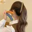Kẹp chuối NKSFX, Kẹp tóc đội đầu màu trơn, Giá đỡ đuôi ngựa mờ chống trượt dọc cho bé gái