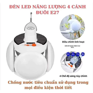 sale 60% Đèn Năng Lượng Mặt Trời, Bóng Tích Điện 4 Cánh Cảm Biến Và Remot Chống Nước Đèn Led Siêu Sáng Tiết Kiệm Điện