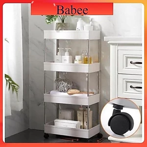 Kệ đựng đồ đa năng 3 tầng,4 tầng đựng đồ cho bé có bánh xe đẩy, kệ đồ spa