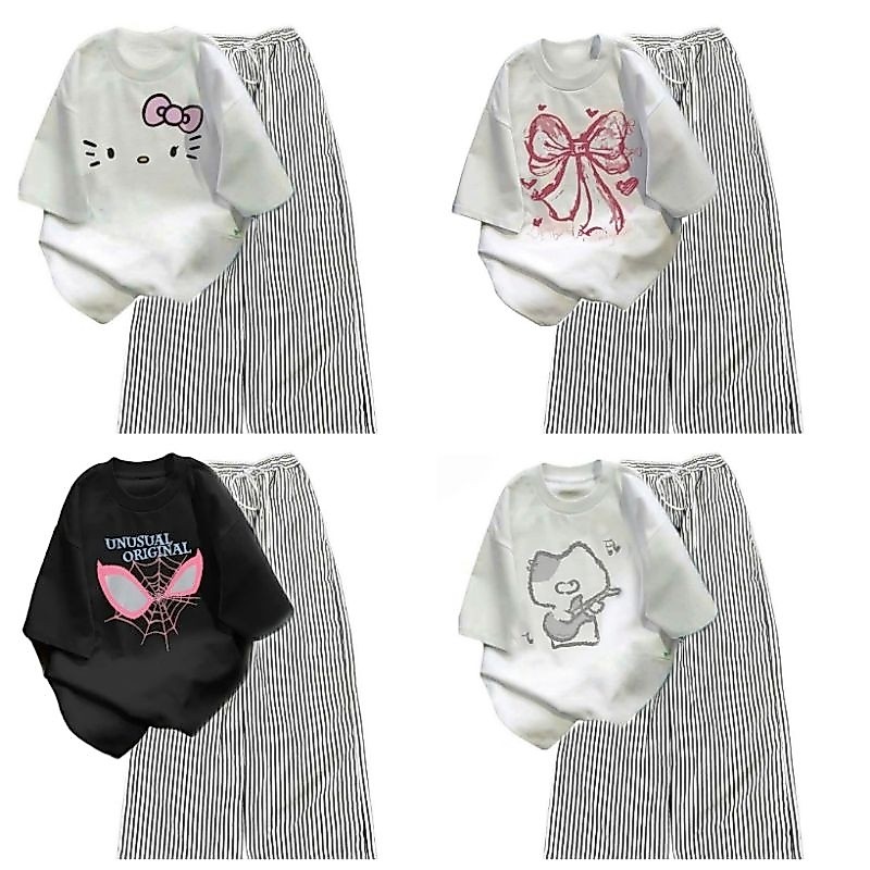 Tổng Hợp Các Sét Bộ Quần Ống Suông Vải Đũi Xốp    + Mix Áo Phông nam nữ cotton mềm siêu xinh xắn