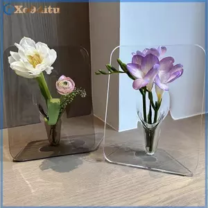 XOITU Acrylic Khung Ảnh Bình Hoa Nghệ Thuật Hiện Đại Bình Hoa Để Bàn Giá Đỡ Cây Cho Văn Phòng Nhà Quà Tặng Bàn Cưới Centerp Trang Trí VN