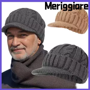 Mũ Earflap MERIGGIARE, Đi Xe Đạp Trượt Tuyết Ngắn Vành Nam Mũ Dệt Kim, Mùa Thu Đông Ấm Bảo Vệ Tai Ngoài Trời Mũ Beanies