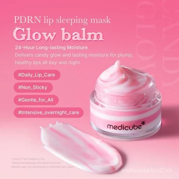 Mặt nạ môi Me medicube PDRN Son môi bóng | Cá hồi PDRN, Collagen, Bơ hạt mỡ, Làm cho môi mềm hơn, Dưỡng ẩm lâu trôi, Thích hợp chăm sóc môi ban đêm và hàng ngày, Sản phẩm Hàn Quốc, 0.35oz.