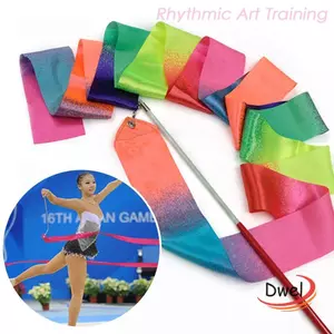 DWEL Nhiều Màu Sắc Tập Gym Ruy Băng 2M Thể Dục Dụng Cụ Ruy Băng Ballet Streamer Nghệ Thuật Thể Dục Dụng Cụ Ruy Băng