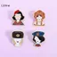 LUImo 3 / 4 Cá Tính Nga Làm Tổ Búp Bê Hình Thổ Cẩm Kẹp Sáng Tạo Hoạt Hình Kim Loại Trang Sức Phụ Kiện Huy Hiệu SBS