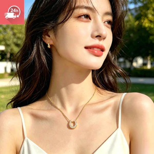 Vòng cổ zircon cao cấp ngọc trai móng ngựa dành cho nữ chống phai màu đi lại hàng ngày