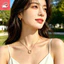 Vòng cổ zircon cao cấp ngọc trai móng ngựa dành cho nữ chống phai màu đi lại hàng ngày