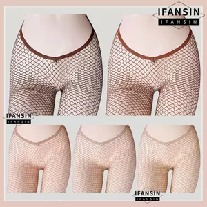 Vớ lưới cá lễ hội IFANSIN, 5 màu rỗng trang trí lưới cá lấp lánh, lưới co giãn nhỏ V-Cut Sparkle Fishnets mùa hè